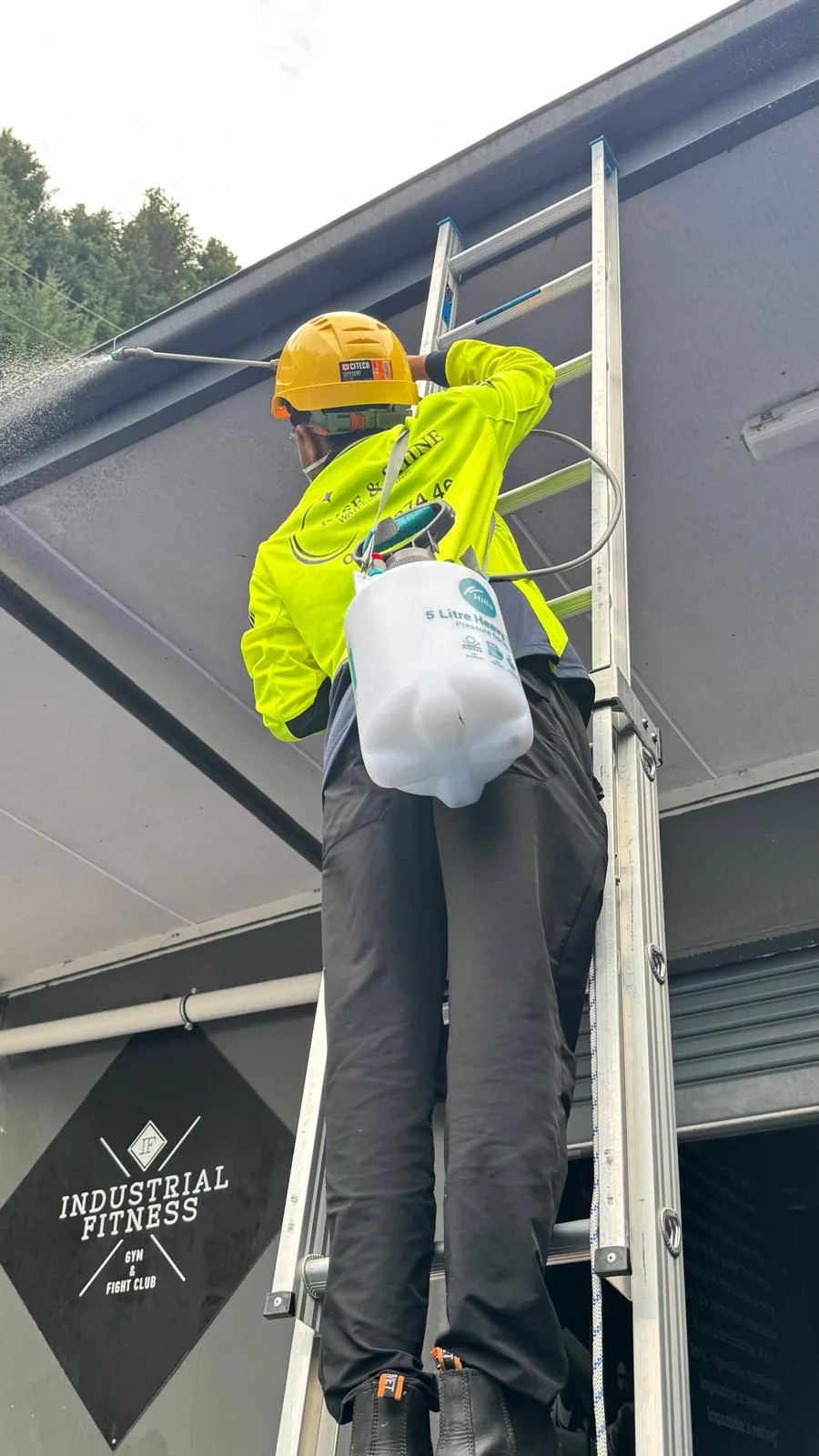 Roof Lichen Removal — Rise & Shine Water Blasting Roof lichen removal treatment being applied in Queenstown New Zealand